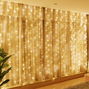 Lumină LED Pentru Craciun, Instalatie de Perdea, 8 Moduri de iluminare, potrivite pentru dormitor, interior, exterior, nunți, petreceri. - Img 7