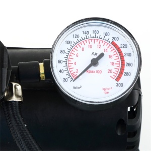 Mini Compresor Aer 300 PSI cu Manometru Mecanic, Alimentare Priza Auto 12V si Accesorii Umflat