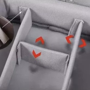 Organizator de Cabluri Trizand - Rezistent la Apă, Cu Mâner, pentru Călătorii și Birou, Compartimente Reglabile, Material Ușor de Curățat, 25x20x10cm, Gri - Img 8