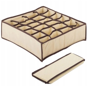 Organizator Bej Pliabil pentru Sertar cu 24 de Compartimente || 34 cm x 30 cm x 10 cm
