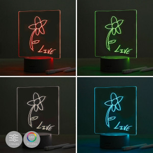 Panou LED Multifuncțional pentru Mesaje și Notițe cu 16 Culori, 5 Moduri de Iluminare, Telecomandă, Carioci, Reutilizabil, Ideal pentru Birou și Acasă