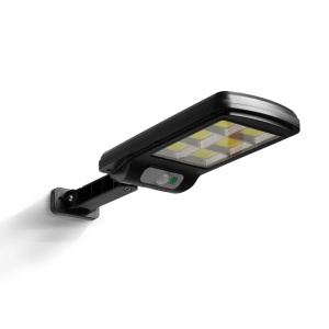 Proiector Solar cu Senzor de Mișcare pentru Perete, 6 LED-uri COB, Iluminare Automată 300 Lumeni, Rezistent la Apă IP65, Montare Ușoară, Negru - Img 1