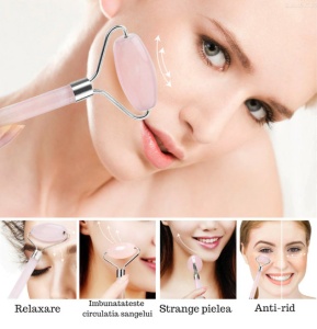 Rola de Jad pentru Masaj Facial - Rola din Piatra Naturala pentru Anti-Imbatranire si Relaxare