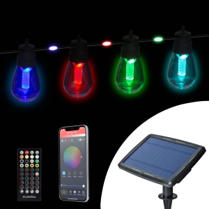 Șir de Lumini Solare RGB Inteligente – Control Bluetooth, 84+15 LED-uri, Telecomandă și Aplicație, Economie de Energie, 14.5m, Iluminare RGB Ajustabilă - Img 3