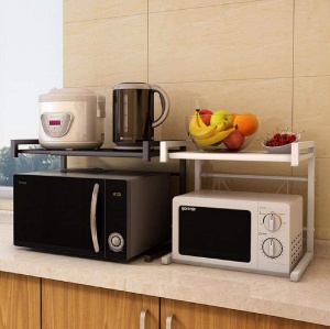 Suport EXTENSIBIL Cuptor Microunde, tip Raft cu Etajera 58 x 40 x 44 cm