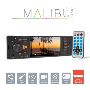 Unitate multimedia auto Malibu Star 1 DIN cu amplificator 4x50W, ecran LCD 4", Bluetooth 5.0, USB, MicroSD, AUX și funcție handsfree - Img 3