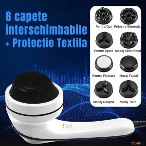 Aparat de Masaj Anticelulitic Profesional BellFyd® – 8 Capete, 5 Moduri, 6 Trepte, Reîncărcabil, Alb-Negru - Img 8