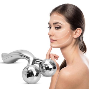 Aparat masaj corporal si facial antirid-lifting, stimulare microcirculație, tip rola, 15 cm, design 3D