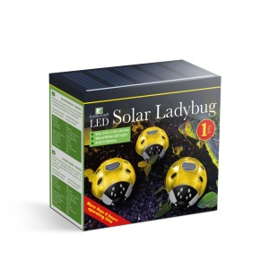 Buburuza Solară - Galben - 14,5 x 12 x 6 cm - 6 LED-uri Alb Cald - Img 3