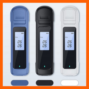 Set Etilotest Profesional BellFyd®, Alcool Tester Digital, de Inalta Precizie, cu Indicator Luminos de Alarma, Bleu