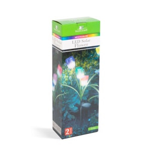 Lampă Solară Model Floare RGB LED - Rezistentă la Apă, Iluminat Automat la Amurg, 70cm - Set 2 Bucăți - Img 4