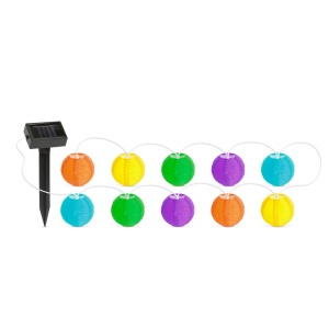 Șir de 10 Lampioane Solare LED Multicolore Garden of Eden - Iluminat Ambiental Extern, Alimentare Solară, Alb Rece 3,7m, Ideal pentru Grădină și Terasă - Img 3