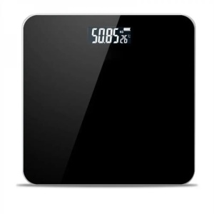 Cântar Digital cu Termometru, Ecran LCD Mare, Tehnologie Step-On, Design Elegant, Precizie 50g - Negru - Img 1