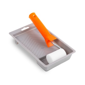 Complet de Vopsire: Rolă Spumă de Înaltă Densitate 50 mm + Mâner Ergonomic și Tavă - Ideal pentru Lacuri și Vopsele pe Bază de Apă și Ulei, 150-200 Caractere - Img 1
