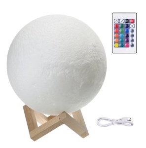 Lampa Luna 3D de Veghe cu Telecomanda - 15 Moduri de Iluminare RGB, Incarcare USB, Structura Detaliată, Ideală pentru Decor și Relaxare