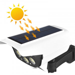 Lampa Solară in forma de camera Falsa de Supraveghere cu 77 LED-uri și Moduri Inteligente
