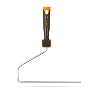 Mâner Ergonomic pentru Role de Vopsit 10" - Antiglisant, Ax Anticoroziv de 7,8 mm, Conectare Telescopica, Portocaliu și Negru - Img 1