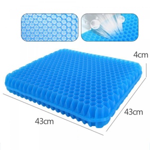 Perna Gel Silicon pentru Scaun ( Albastra ) - Design Dublu Gros cu Structură Tip Fagure, Respirabil, Portabil și Durabil, Ideal pentru Acasă, Birou și Călătorii - Img 2