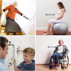 Set 2 x Maner Tip Bara de Sustinere si Siguranta pentru Baie BellFyd®, din Oțel Inoxidabil, Suport pentru Duș și Cadă, Rezistent la Coroziune, Suporta 200 kg - Img 3