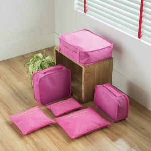 Set 6 Piese Organizator Bagaje Calatorie, Rezistente la Apa - Negru
