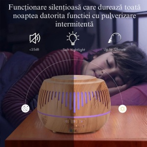 Umidificator Ultrasonic Profesional BBK®, cu Difuzor Pentru Uleiuri Esențiale, 7 Culori Interschimbabile si Telecomanda - Img 5