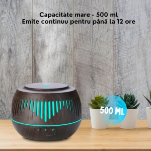 Umidificator Ultrasonic Profesional BBK®, cu Difuzor Pentru Uleiuri Esențiale, 7 Culori Interschimbabile si Telecomanda - Img 5