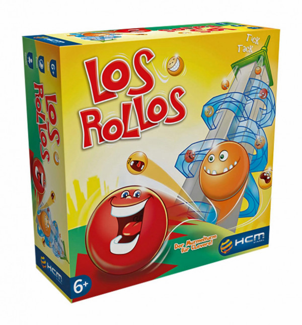 Joc de viteza si gandire logica, LOS ROLLOS, turnul cu 4 trasee si 16 bile colorate, 2-4 jucatori, +6 ani