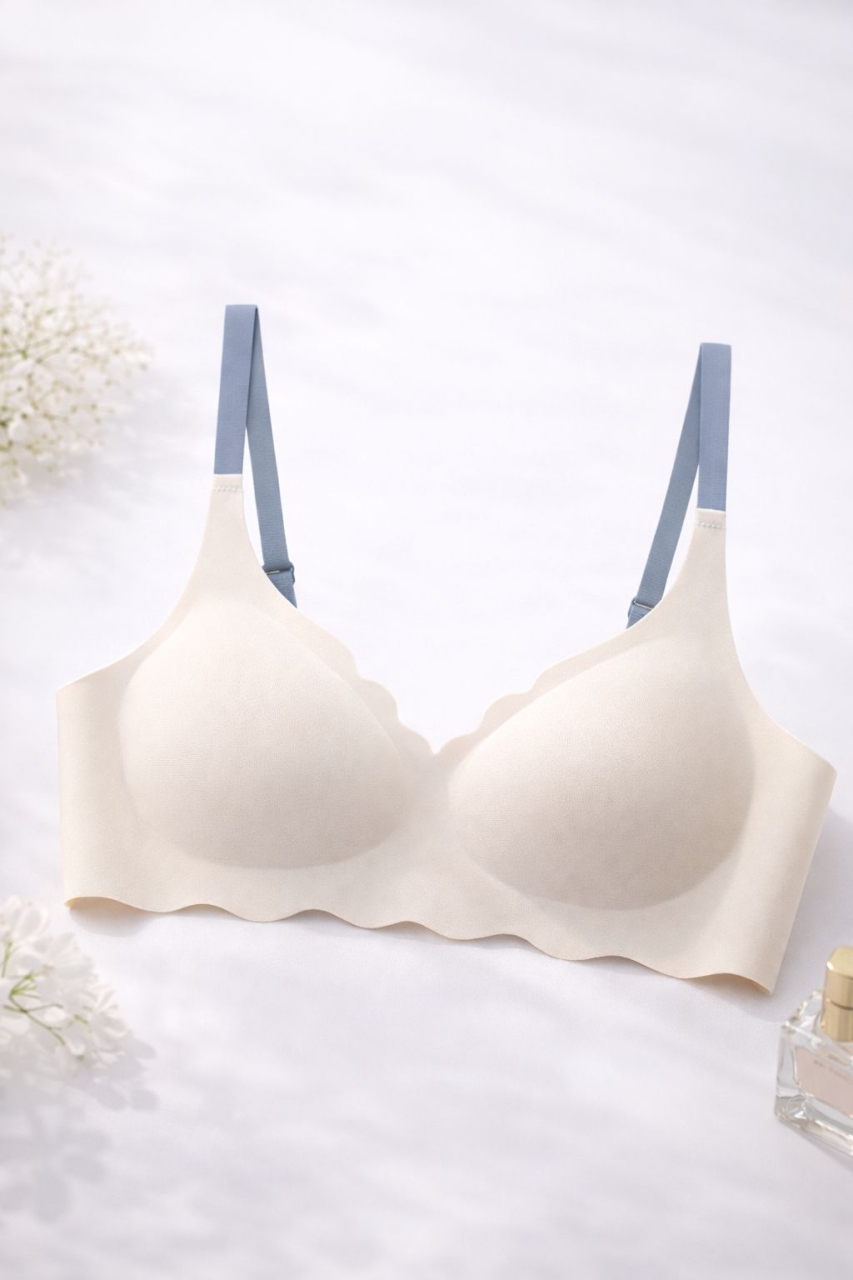 Bustiera dama, ST028, Crem/Albastru