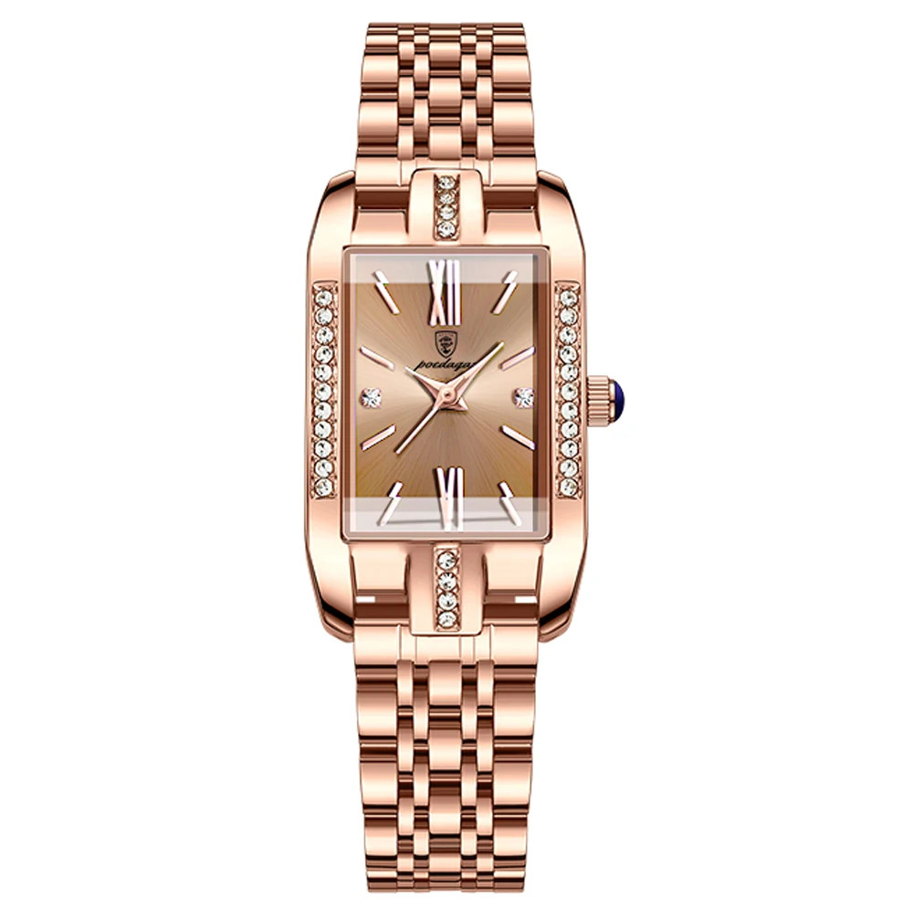 Ceas dama Poedagar CS1513, otel inoxidabil, rose gold, cadran rose gold