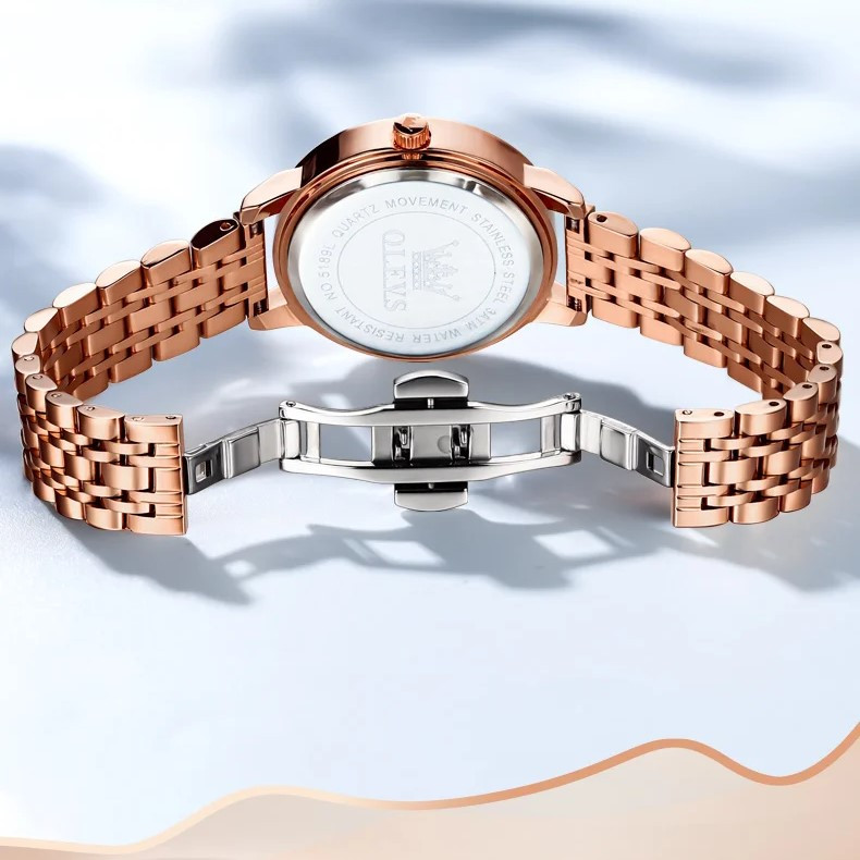 Ceas de dama Olevs CS1688, otel inoxidabil, rose gold, cadran alb - 3 | YEO