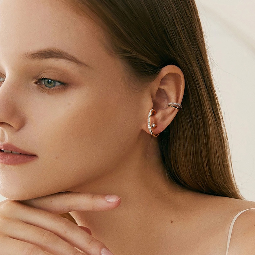 Cercei argint 925, JW1773, model semicerc, placati cu aur