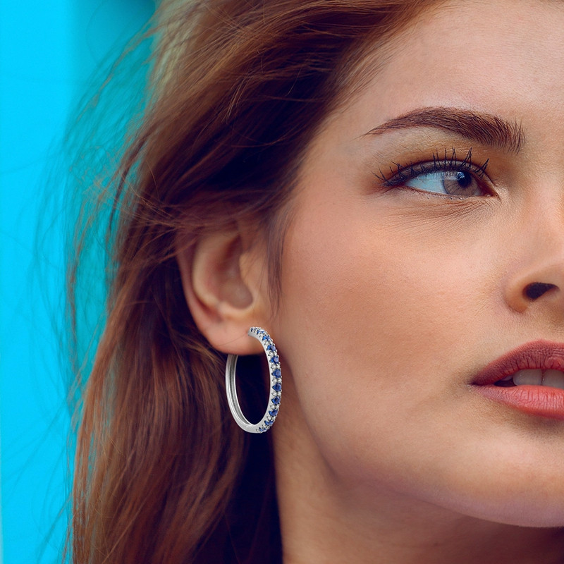 Cercei argint 925, JW573, model cerc, placati cu rodiu