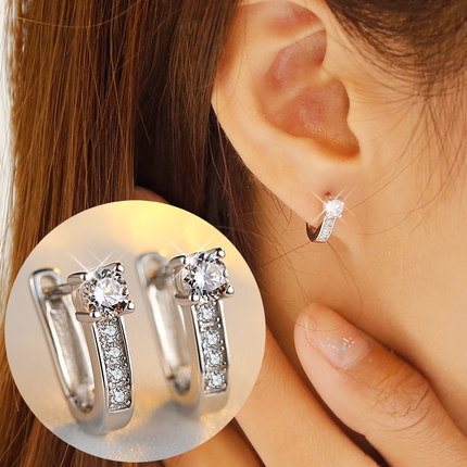 Cercei argint 925, JW908, model elegant, placati cu rodiu - 1 | YEO