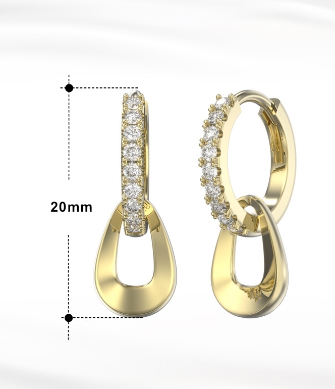 Cercei rotunzi argint 925, JW1801, model elegant, placati cu aur