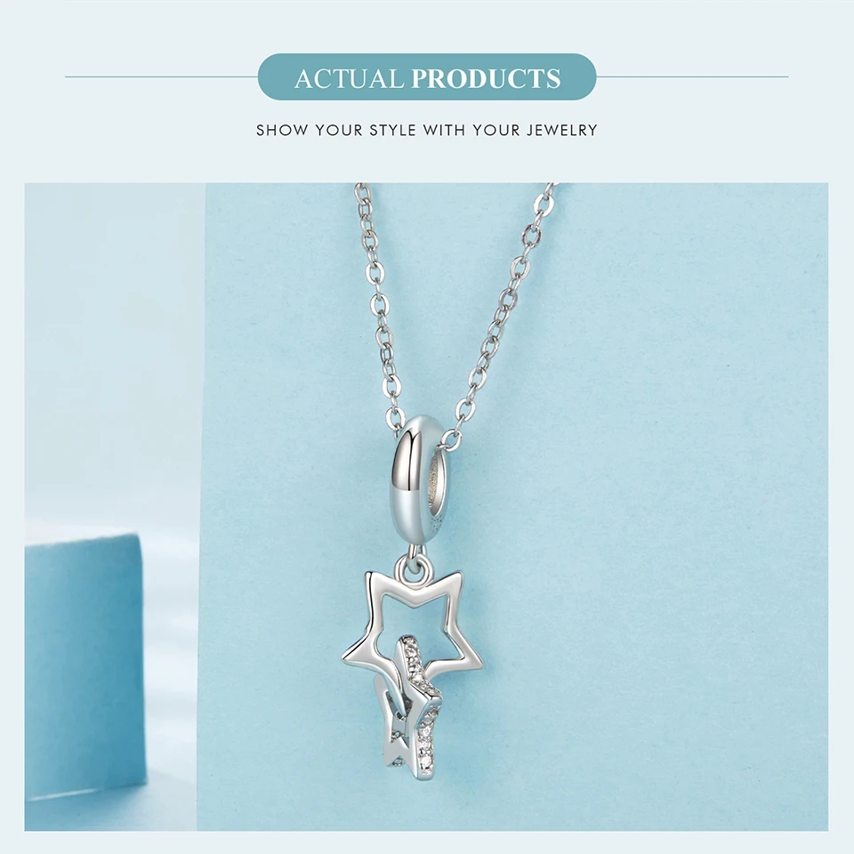 Charm/talisman argint 925, JW1650, model stelute, placat cu rodiu