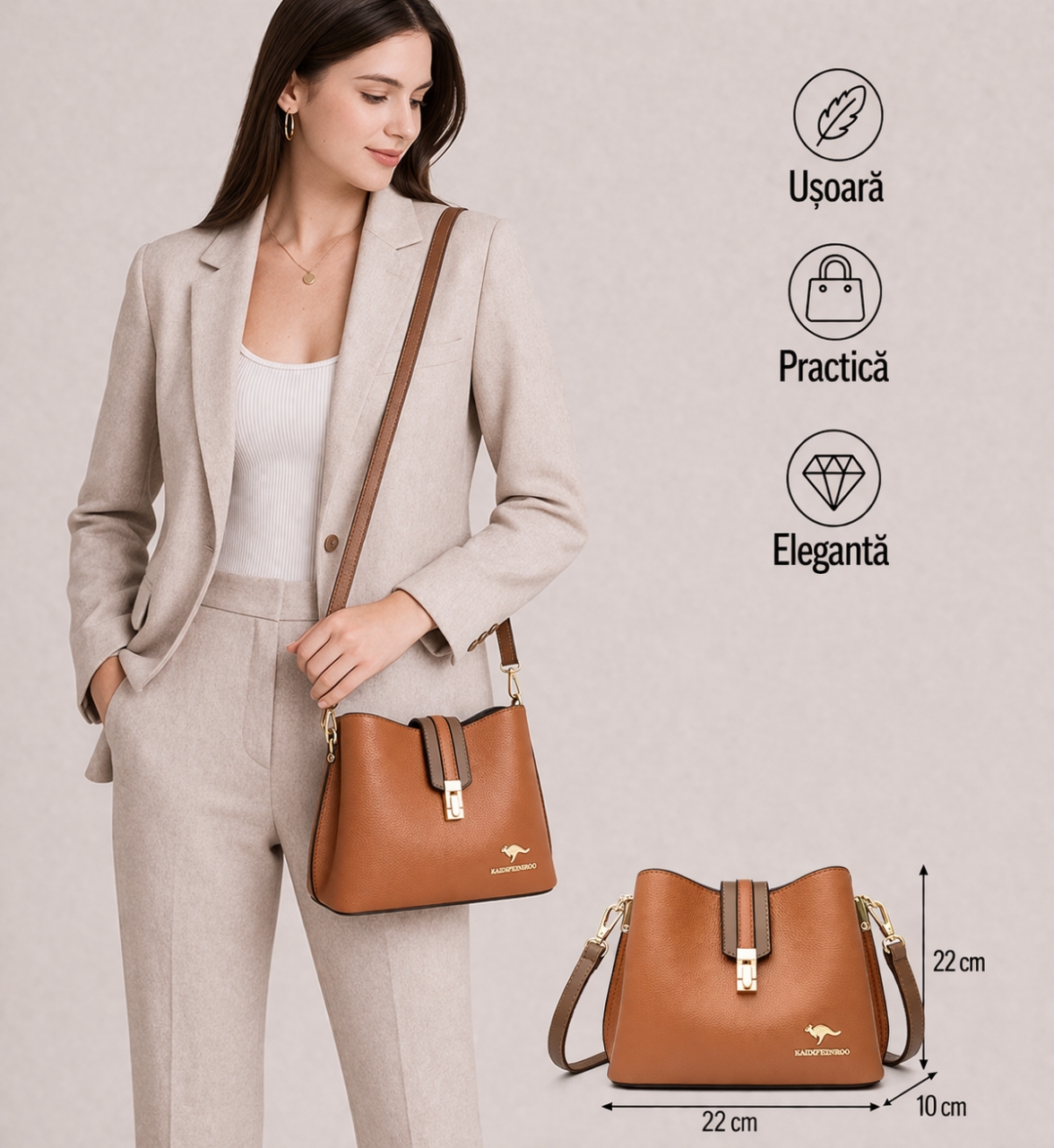 Geanta dama Bibiana GT1879, model maro - imagine 2