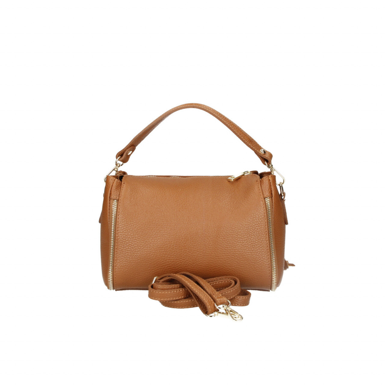 Geanta dama Delis, Roxane GT2654, piele naturala, Cognac