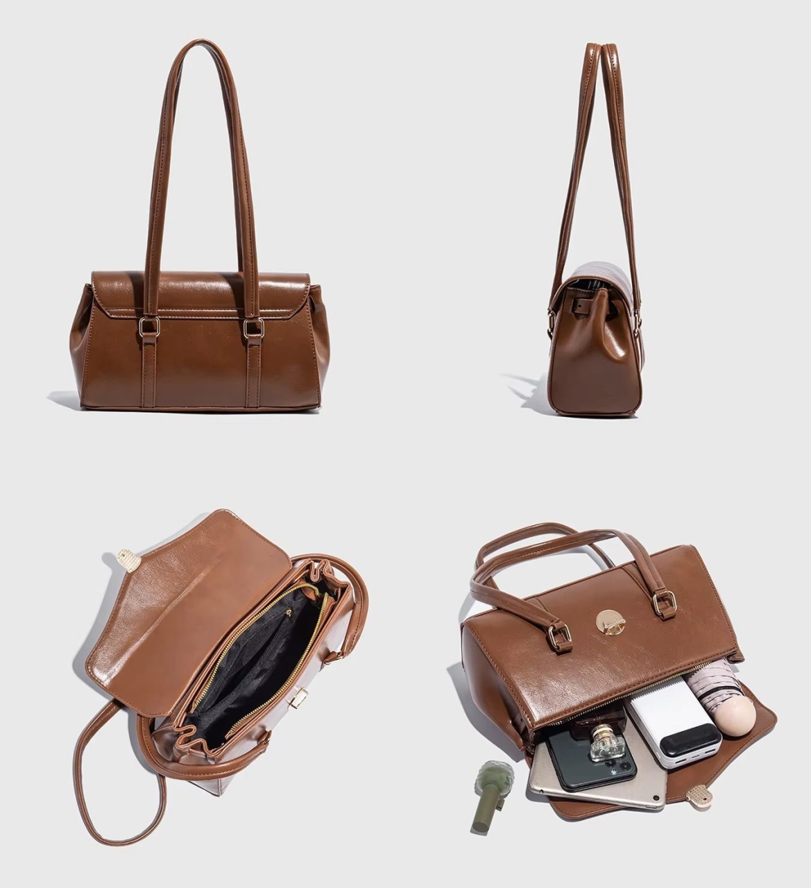 Geanta dama vintage Solena GT4008, Coffee — imaginea 6