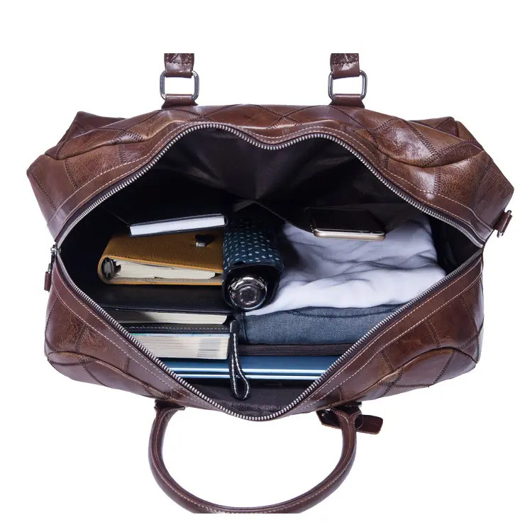 Geanta de calatorie, Malini GT2052, piele naturala, Maro