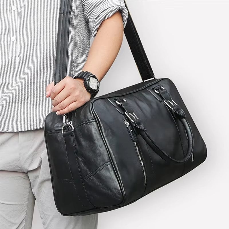 Geanta de calatorie unisex, Arion GT3280, piele naturala, Negru - 3 | YEO