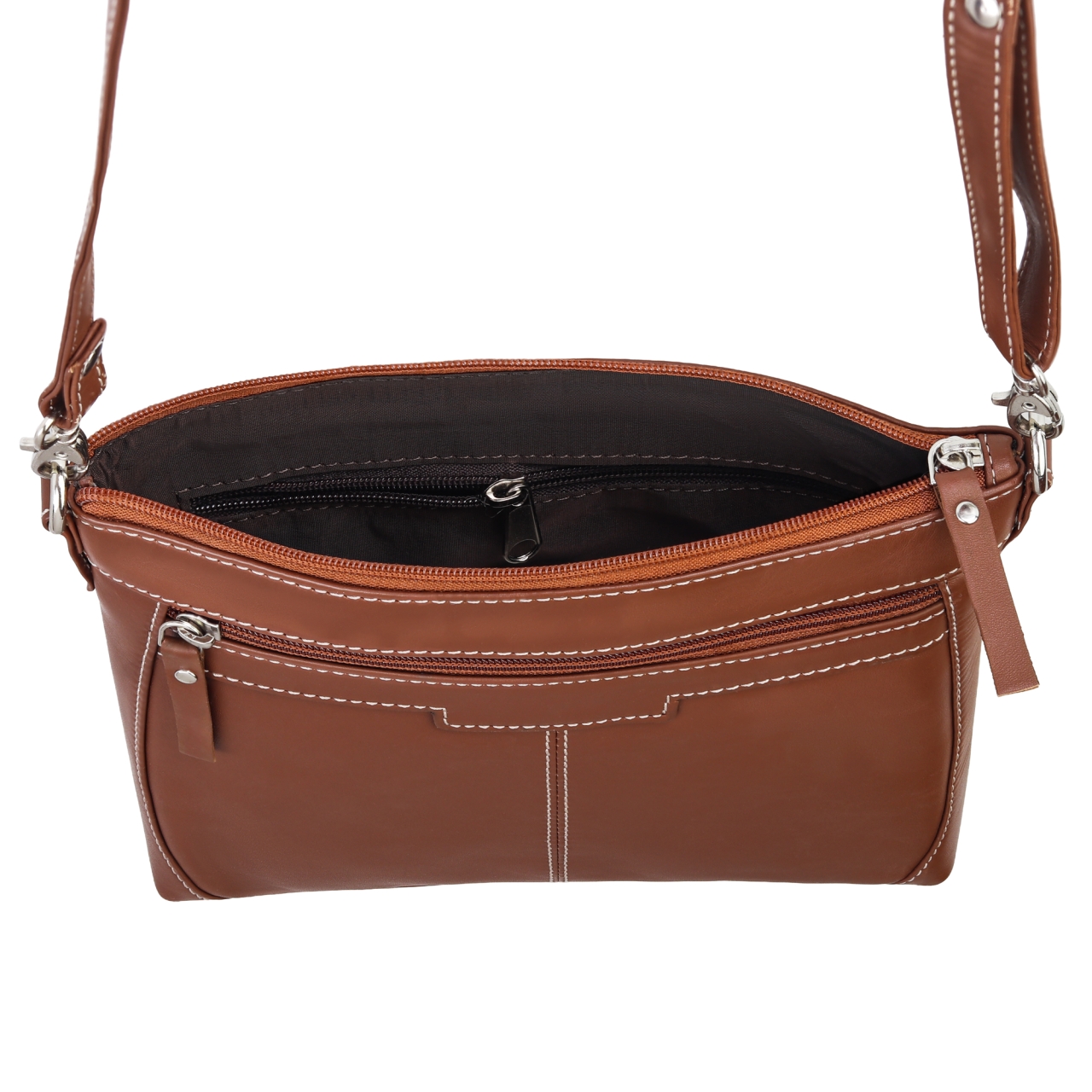 Geanta de dama, Claudie GT3883, piele naturala, Cognac - imagine 3