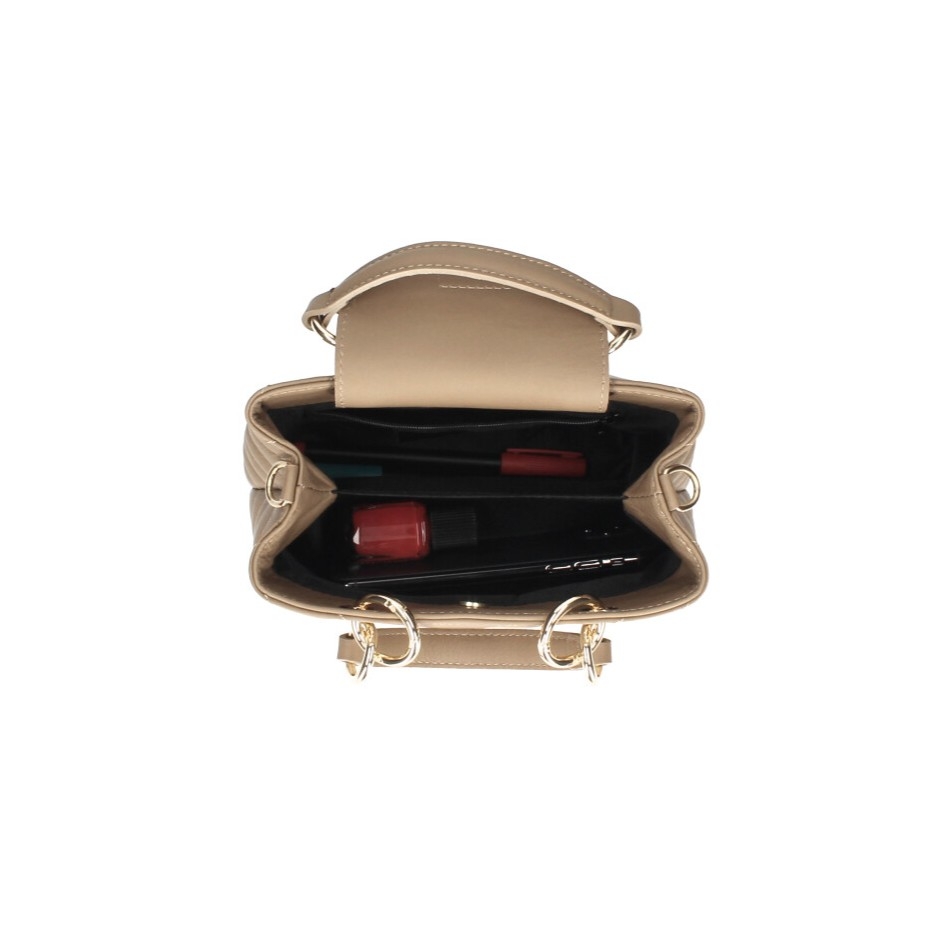 Geanta de dama, Ellvira GT3782, piele naturala, Cognac