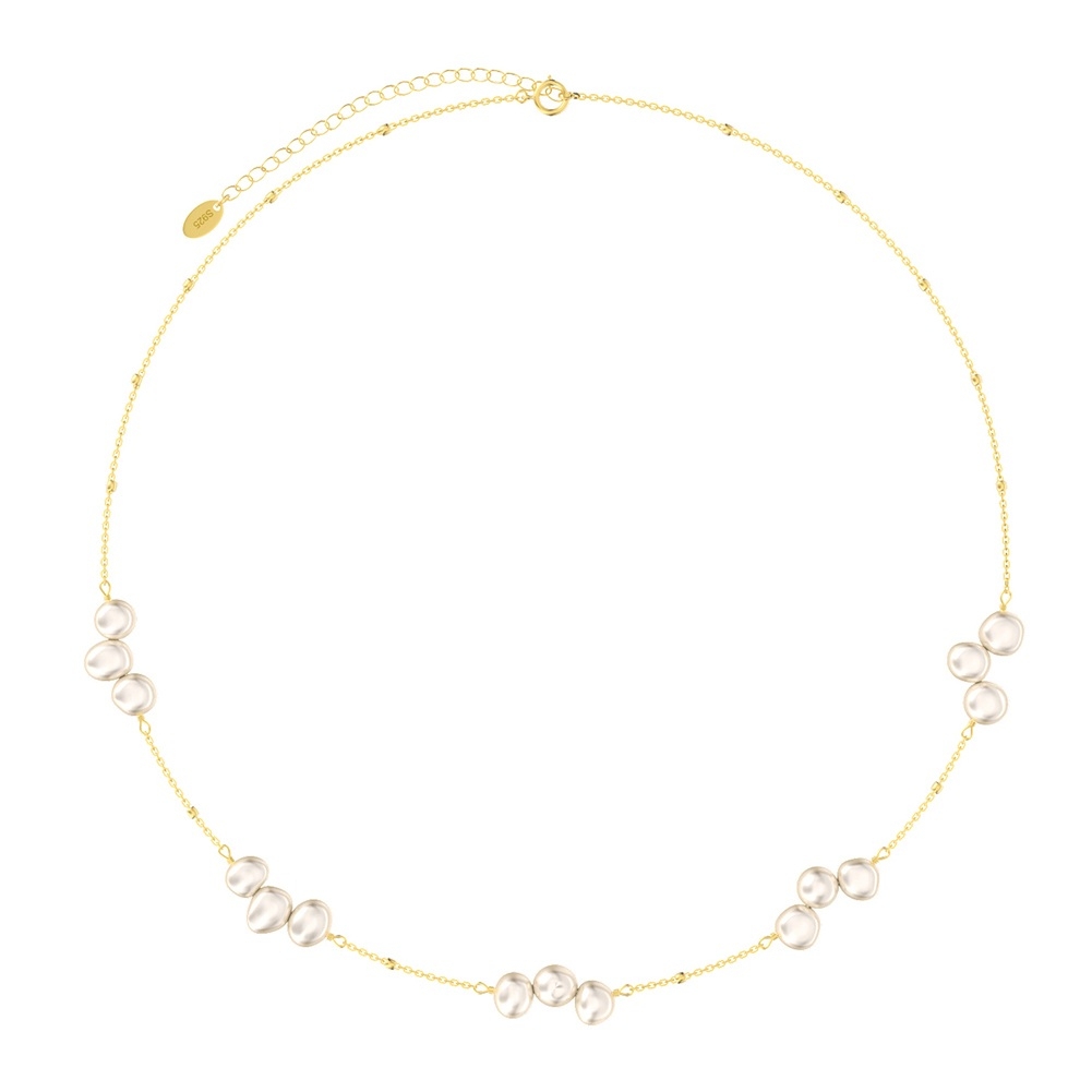 Lantisor argint 925, JW1545, model perle, placat cu aur - 2 | YEO