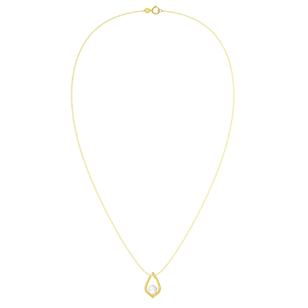 Lantisor argint 925, JW1547, model perla, placat cu aur - 3 | YEO