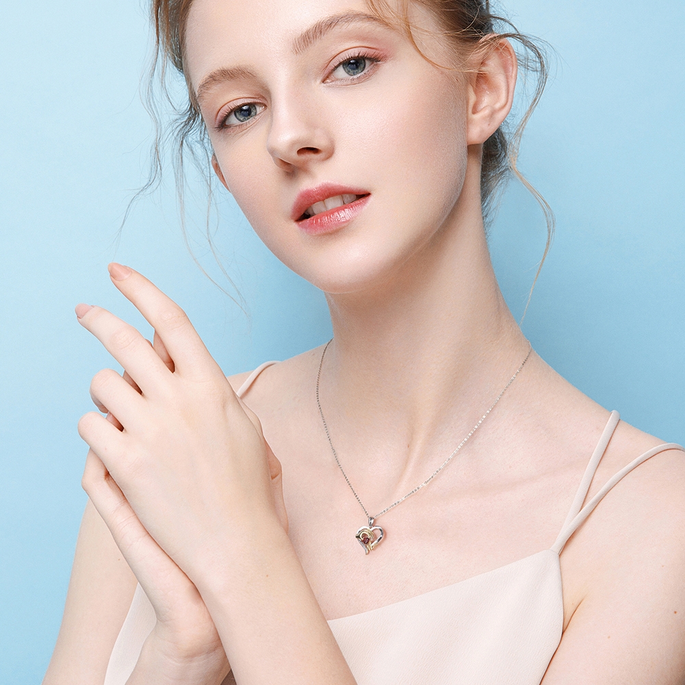 Lantisor argint 925, JW1699, model Mom, placat cu rodiu