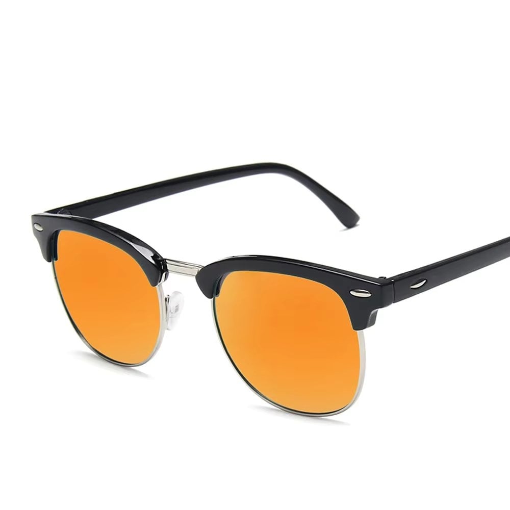 Ochelari de soare unisex, SG052, Negru/Portocaliu