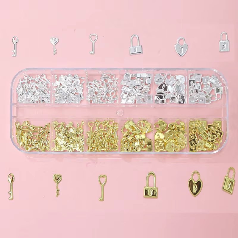 Ornamente unghii Marquise, RHINE09, Auriu/Argintiu