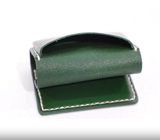 Port card dama, Anara PT1250, piele naturala, Negru/Rosu - 2 | YEO
