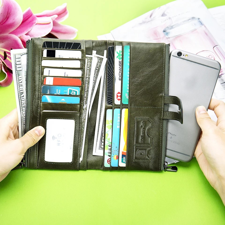 Portofel dama Delis, Bathilda PT1237, piele naturala, Negru