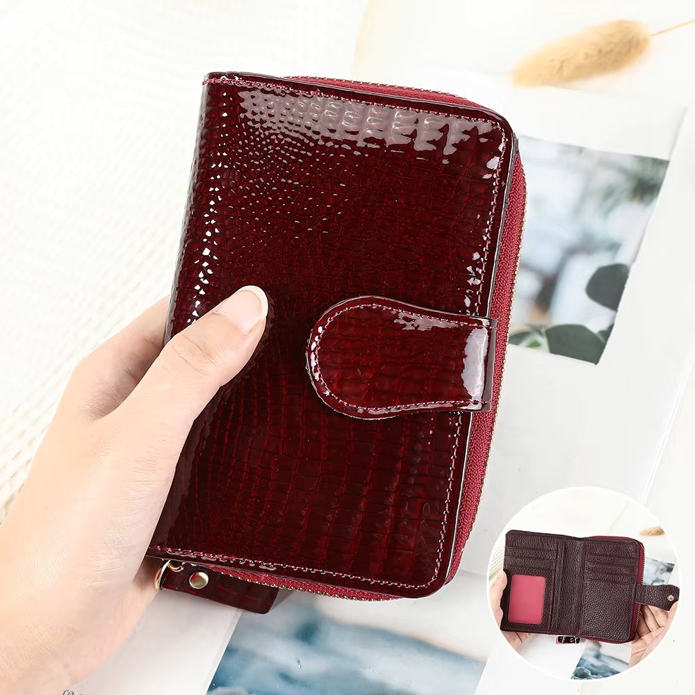 Portofel dama Delis, Yasmine PT1441, piele naturala, Bordo